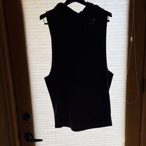 Gymshark Black Sleeveless Tank with Hood